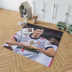 Lewandowski Elite Bundesliga Sports Player Rug 1