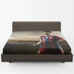 Lewandowski European Cup Sports Player Fitted Sheet 1