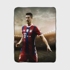 Lewandowski European Cup Sports Player Fleece Blanket 1