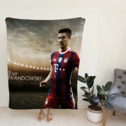 Lewandowski European Cup Sports Player Fleece Blanket