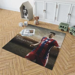 Lewandowski European Cup Sports Player Rug 1