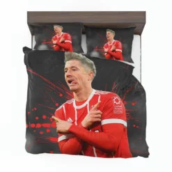 Lewandowski Goal Driven Soccer Player Bedding Set 1