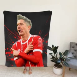 Lewandowski Goal Driven Soccer Player Fleece Blanket
