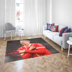 Lewandowski Goal Driven Soccer Player Rug 2