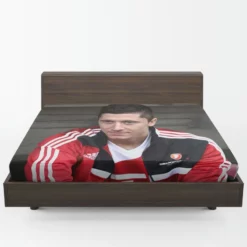 Lewandowski Successful Football Player Fitted Sheet 1