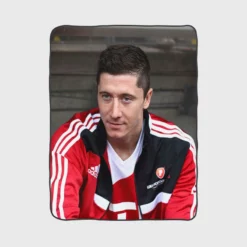 Lewandowski Successful Football Player Fleece Blanket 1