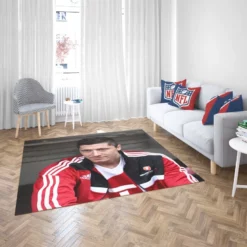 Lewandowski Successful Football Player Rug 2