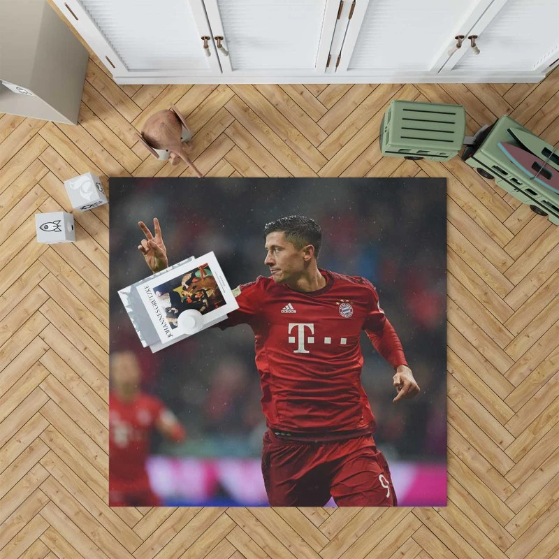 Lewandowski UEFA Champions League Footballer Rug