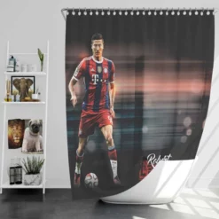 Lewandowski UEFA Club Footballer Shower Curtain