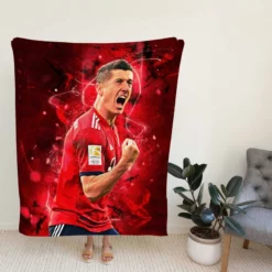 Lewandowski UEFA Super Cups Football Player Fleece Blanket