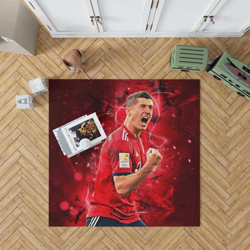 Lewandowski UEFA Super Cups Football Player Rug