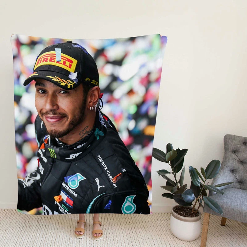 Lewis Hamilton Formula One World Champion Driver Fleece Blanket