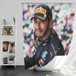 Lewis Hamilton Formula One World Champion Driver Shower Curtain
