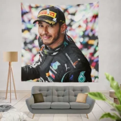 Lewis Hamilton Formula One World Champion Driver Tapestry