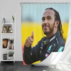 Lewis Hamilton Professional British Racing Driver Shower Curtain