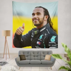Lewis Hamilton Professional British Racing Driver Tapestry