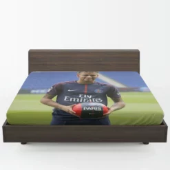 Ligue 1 Soccer Player Neymar Fitted Sheet 1