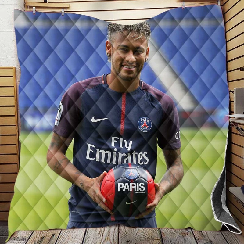 Ligue 1 Soccer Player Neymar Quilt Blanket