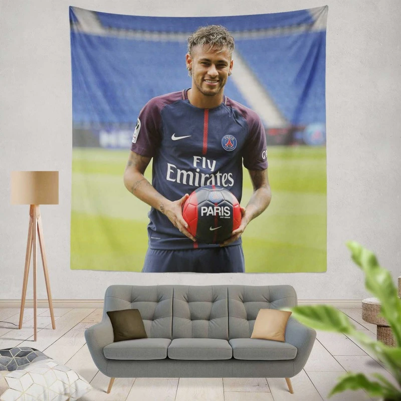 Ligue 1 Soccer Player Neymar Tapestry