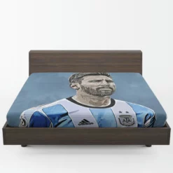 Lionel Messi  Argentina Copa America Soccer Player Fitted Sheet 1