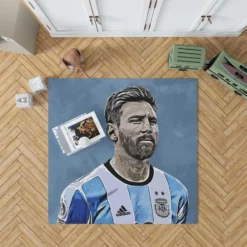 Lionel Messi  Argentina Copa America Soccer Player Rug