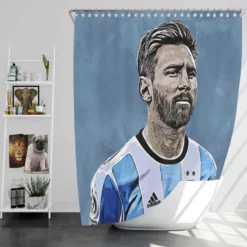 Lionel Messi  Argentina Copa America Soccer Player Shower Curtain