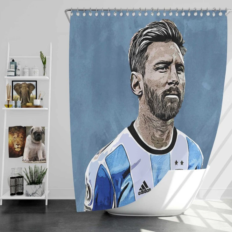 Lionel Messi  Argentina Copa America Soccer Player Shower Curtain