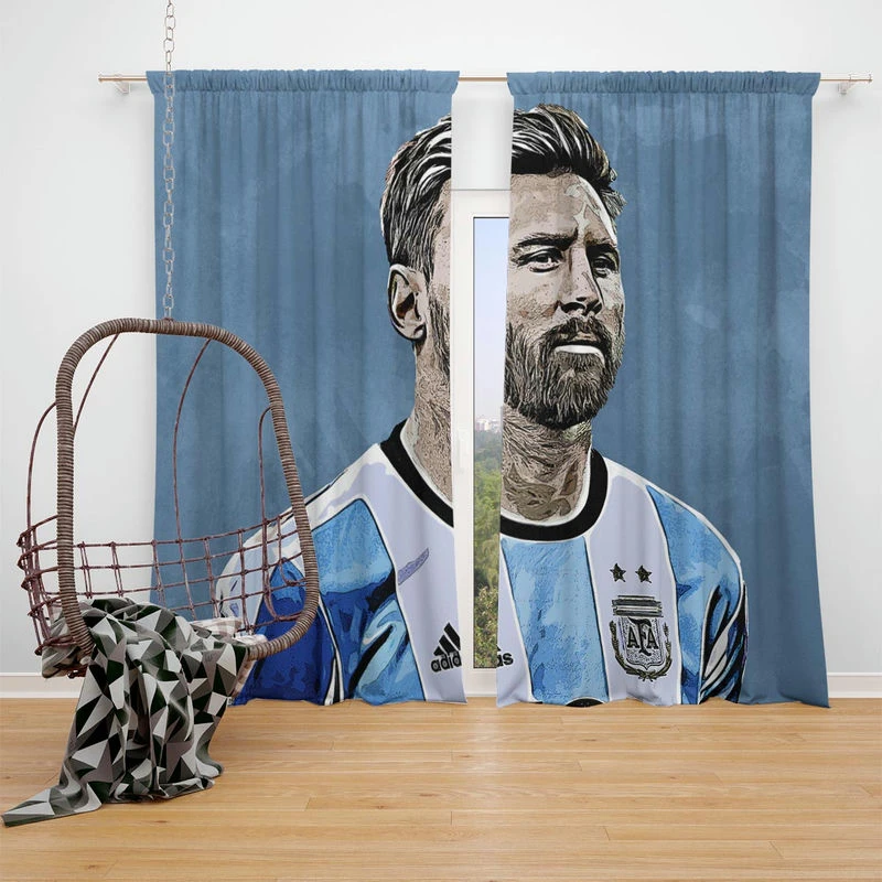 Lionel Messi  Argentina Copa America Soccer Player Window Curtain