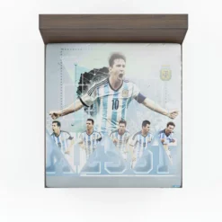Lionel Messi Argentina Football Player Fitted Sheet