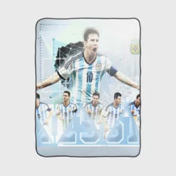 Lionel Messi Argentina Football Player Fleece Blanket 1