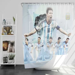 Lionel Messi Argentina Football Player Shower Curtain