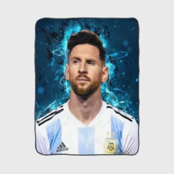 Lionel Messi  Argentina National Soccer Player Fleece Blanket 1