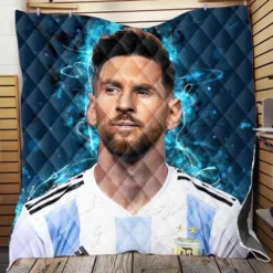 Lionel Messi  Argentina National Soccer Player Quilt Blanket