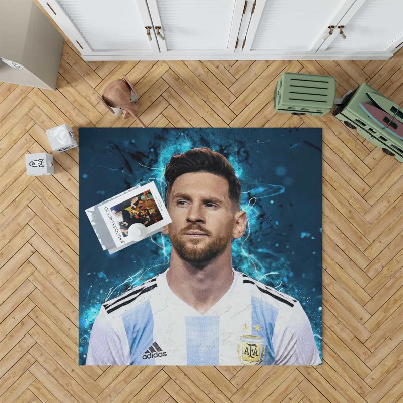 Lionel Messi  Argentina National Soccer Player Rug