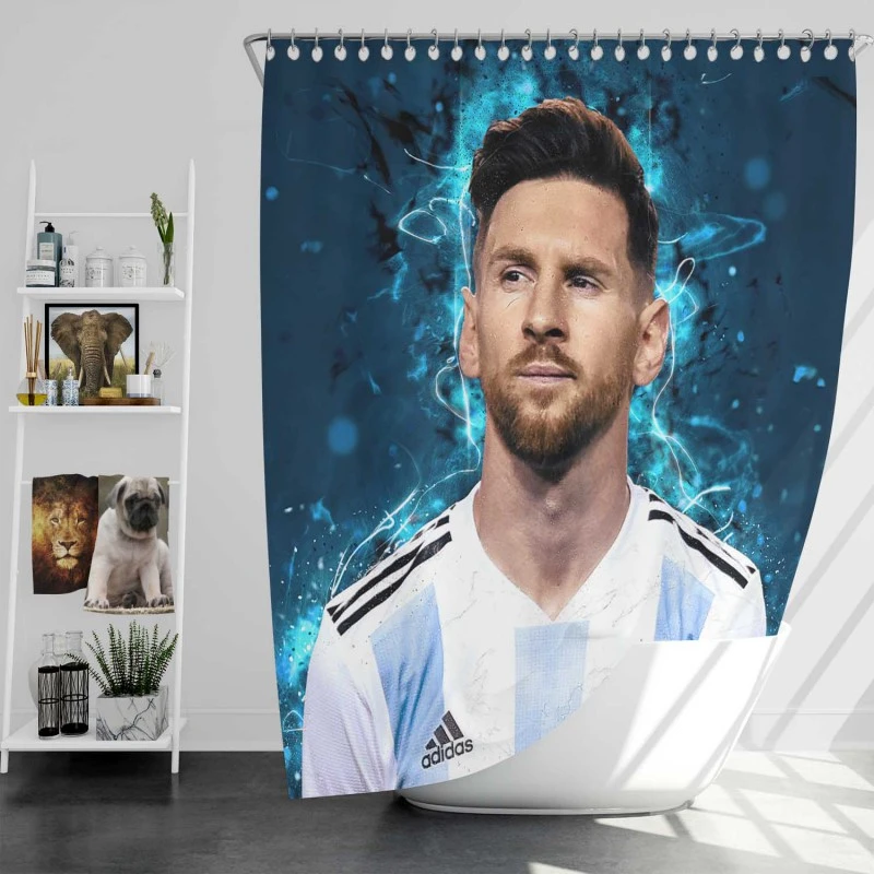 Lionel Messi  Argentina National Soccer Player Shower Curtain