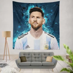 Lionel Messi  Argentina National Soccer Player Tapestry