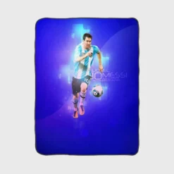 Lionel Messi Argentina Sports Player Fleece Blanket 1