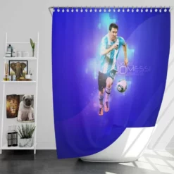 Lionel Messi Argentina Sports Player Shower Curtain