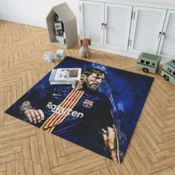 Lionel Messi Argentinian Footballer Player Rug 1