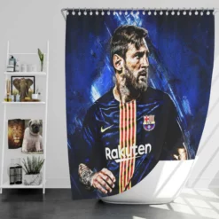 Lionel Messi Argentinian Footballer Player Shower Curtain