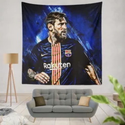 Lionel Messi Argentinian Footballer Player Tapestry