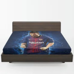 Lionel Messi  Barca Ballon d Or Football Player Fitted Sheet 1
