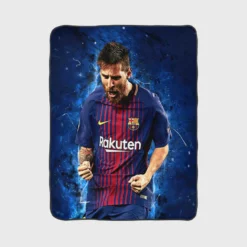 Lionel Messi  Barca Ballon d Or Football Player Fleece Blanket 1