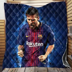 Lionel Messi  Barca Ballon d Or Football Player Quilt Blanket