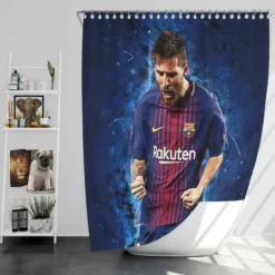 Lionel Messi  Barca Ballon d Or Football Player Shower Curtain