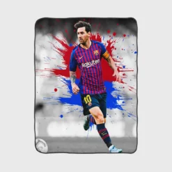 Lionel Messi  Barca Champions Leagues Soccer Player Fleece Blanket 1