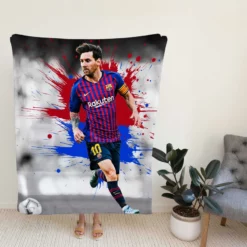 Lionel Messi  Barca Champions Leagues Soccer Player Fleece Blanket