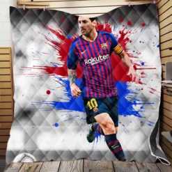 Lionel Messi  Barca Champions Leagues Soccer Player Quilt Blanket