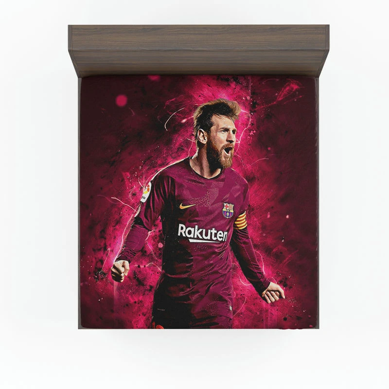 Lionel Messi  Barca Copa del Rey Football Player Fitted Sheet