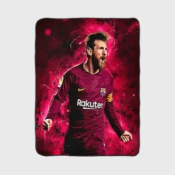 Lionel Messi  Barca Copa del Rey Football Player Fleece Blanket 1